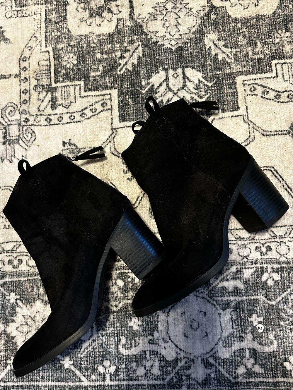 Maurice’s Black Suede Ankle Bootie with Heel